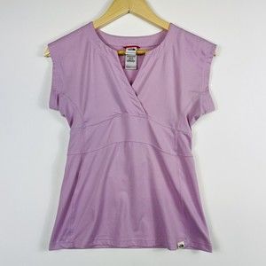 THE NORTH FACE Lavender Orchid V-Neck VaporWick Top Shirt Tee T-Shirt Women XS‎